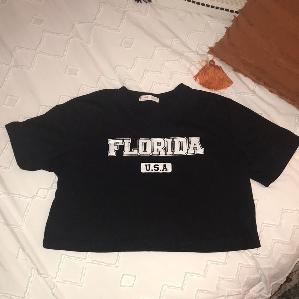Florida Black Crop Top Size Large